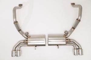 97-04 Corvette C5 B&B Performance Fusion Exhaust System, Quad Round Double Wall Tips.