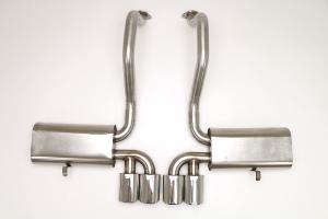 97-04 Corvette C5 B&B Performance Route 66 Exhaust System, Quad Oval Rolled Tips.