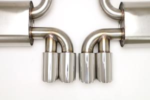 97-04 Corvette C5 B&B Performance Route 66 Exhaust System, Quad Round Double Wall Tips.