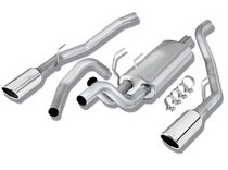 09-11 Ram 1500 5.7L V8 RWD 4DR CC SB Borla Stainless Steel Cat-Back Exhaust System, Through Bumper, Pipe Diameter 3”/2.5”, Tip Size 5” RD x 15.25”, Tip Style Single Round Rolled Angle Cut