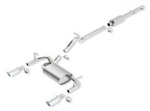 12-16 Jeep Wrangler (3.6L Automatic/Manual Trans 4Wheel Drive 4Door) Borla Cat Back Exhaust Touring - Single Split Rear Exit, Single Square Rolled Angle-cut