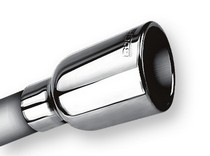All Jeeps (Universal), Universal Borla Single Round Rolled Edge Angle Cut Exhaust Tip, Inlet 2.25”, Outlet 3.19” RD, Length 5”