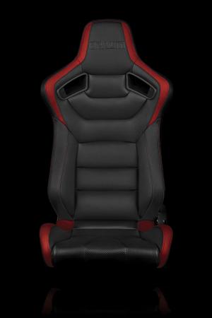 Universal (Can Work on All Vehicles) Braum Racing Elite Series Racing Seats - Black - Red Leatherette