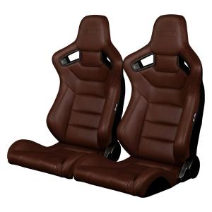 Universal (Can Work on All Vehicles) Braum Racing Elite Series Racing Seats - Brown Leatherette