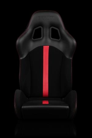 Universal (Can Work on All Vehicles) Defender Series Sport Seats - Black / Red