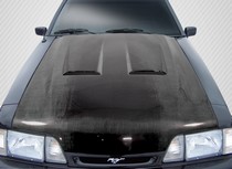 1987-1993 Ford Mustang Carbon Creations Heat Extractor Hood, 1 Piece