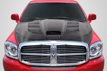 2002-2008 Dodge Ram Carbon Creations DriTech Viper Look Hood, 1 Piece