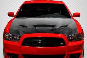 2011-2014 Dodge Charger Carbon Creations DriTech Hellcat Look Hood - 1 Piece