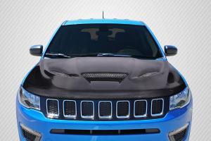 2011-2020 Jeep Grand Cherokee Carbon Creations Hellcat Look Hood - 1 Piece