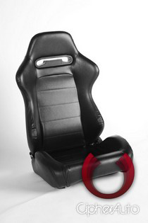 All Cars (Universal), All Jeeps (Universal), All Muscle Cars (Universal), All SUVs (Universal), All Trucks (Universal), All Vans (Universal) Cipher Racing Seats - Black PVC Vinyl