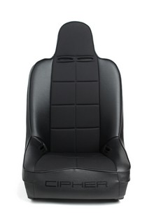 Universal Cipher Auto Fixed Bucket Suspension/Jeep Seats, Black Leatherette/Fabric Insert