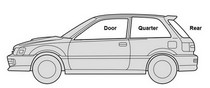 GC8 4DR Cusco Acrylic Window Set for Car Body - 4mm Thickness (3 PC)