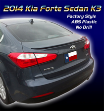 14-UP Kia Forte (Flush Type, Factory Style, Sedan K3) DAR Spoiler, ABS Plastic