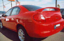 2003-2008 Saturn Ion Post Type, Custom Style, Quad Mid, 2000-2005 Dodge Neon Post Type, Factory Style, Mid-Rise DAR Spoiler, Fiberglass