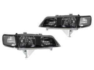 1994-1997 Honda Accord DEPO JDM Replica Black Headlights + Corner