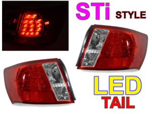 2008-2012 Subaru Impreza 4D Sedan DEPO Red/Clear LED Tail Lights