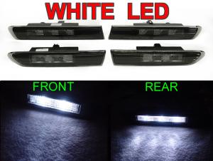 2004-2008 Acura Tl DEPO 4-Piece Smoke Front White LED + Rear White LED Side Marker Lights