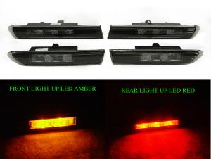 2004-2008 Acura Tl DEPO 4-Piece Smoke Front Amber LED + Rear Red LED Side Marker Lights