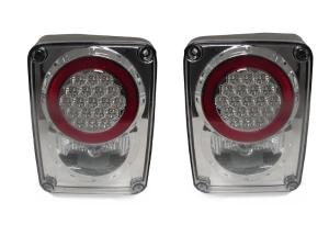 2007-2015 Jeep Wrangler Jk DEPO Chrome Clear LED Tail Lights