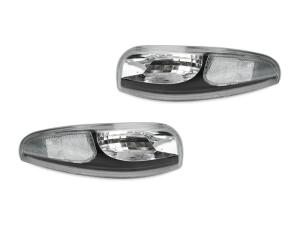 1997-2004 Chevy Corvette C5 DEPO Black Clear Front Signal Bumper Lights