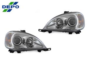 1998-2001 Mercedes W163 DEPO Chrome Projector Headlights Set - For Halogen Model