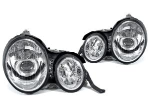 1996-1999 Mercedes W210 E-Class DEPO Chrome Projector Headlights - Us Spec