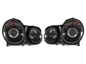 1996-1999 Mercedes W210 E-Class DEPO Black Projector Headlights - Us Spec