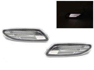 2001-2007 Mercedes W203 C Class DEPO Lights Bar White LED Clear Bumper Side Marker Lights