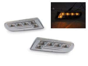 2000-2006 Mercedes W220 S-Class DEPO Crystal Clear Amber LED Bumper Lights