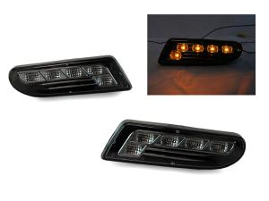 2000-2006 Mercedes W220 S-Class DEPO Crystal Smoke Amber LED Bumper Lights