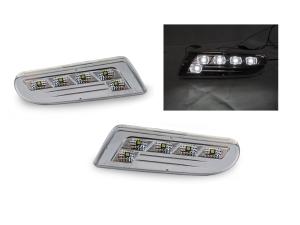 2000-2006 Mercedes W220 S-Class DEPO Crystal Clear White LED Bumper Lights