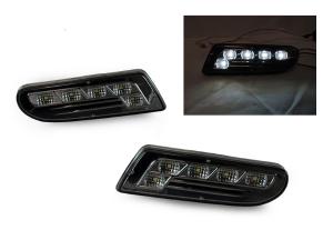 2000-2006 Mercedes W220 S-Class DEPO Crystal Smoke White LED Bumper Lights