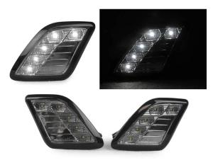 2010-2013 Mercedes W221 S-Class DEPO Crystal Smoke White LED Bumper Side Marker Lights