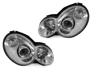 2001-2005 Mercedes W203 2D Coupe DEPO Chrome Projector Headlights