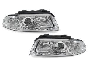 1999-2001 Audi B5 A4, 00-02 S4 DEPO Chrome Projector Euro Am Headlights Set