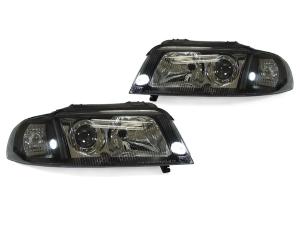 1999-2001 Audi B5 A4, 00-02 S4 DEPO Black Projector Headlights