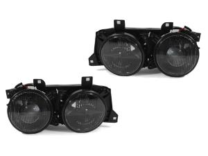 1989-1996 Bmw E34 5 Series, 88-94 E32 7 Series DEPO Euro Lhd Smoke Cross Hair Projector Headlights