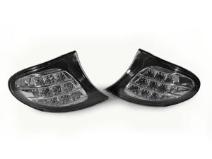 2002-2005 Bmw E46 4D/5D DEPO Black Clear Corner Lights - X9 Amber LED