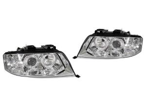 2002-2004 Audi A6 C5 DEPO D2S Chrome Angel Projector Headlights