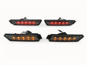 2010-2015 Chevy Camaro DEPO Smoke LED Amber Front / Red Rear Bumper Side Marker Lights