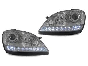 2006-2008 Mercedes W164 Ml-Class DEPO Chrome Projector Headlights with LED Strip