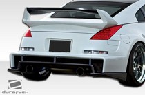 2003-2009 Nissan 350Z Must be used in conjunction with complete wide body kit Duraflex AM-S Wide Body Rear Diffuser