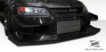 2003-2006 Mitsubishi Lancer/Evolution Must be used in conjunction with complete wide body kit Duraflex VT-X Wide Body Front Splitter