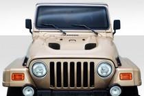 1997-2006 Jeep Wrangler Duraflex Power Dome Hood, 1 Piece