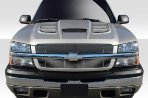 2002-2006 Chevrolet Avalanche ( without cladding ), 2003-2005 Silverado Duraflex Viper Look Hood