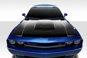 2008-2019 Dodge Challenger Duraflex TA Look Hood - 1 Piece