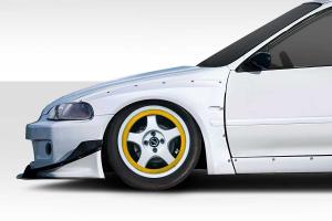 1992-1995 Honda Civic 2dr / HB Duraflex TKO RBS Wide Body Front Fenders - 2 Piece