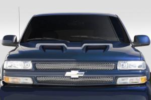 1999-2002 Chevrolet Silverado, 1999-2002 Chevrolet Silverado 2000-2006 Tahoe Suburban Duraflex Dual Ram Air Hood - 1 Piece