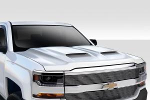 2016-2018 Chevrolet Silverado Duraflex Dual Ram Air Hood - 1 Piece