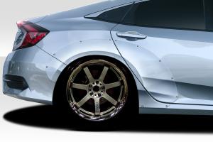 2016-2021 Honda Civic 4DR Duraflex RBT Widebody Look Rear Fenders - 6 Piece